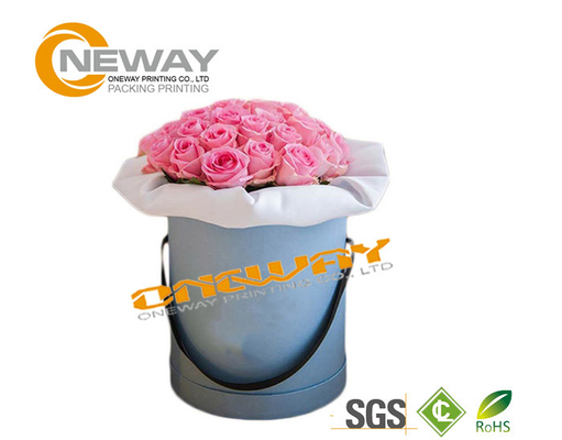 Cardboard Carton Paper Round Flower Box Cylinder Glossy / Matt Lamination