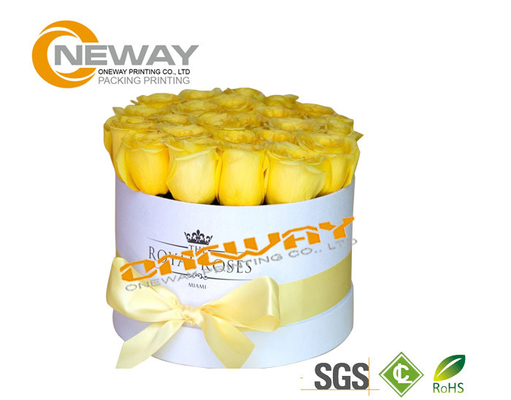 Cardboard Carton Paper Round Flower Box Cylinder Glossy / Matt Lamination