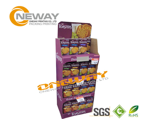Cardboard Display Stands Racks for Food , Corrugated Floor Displays