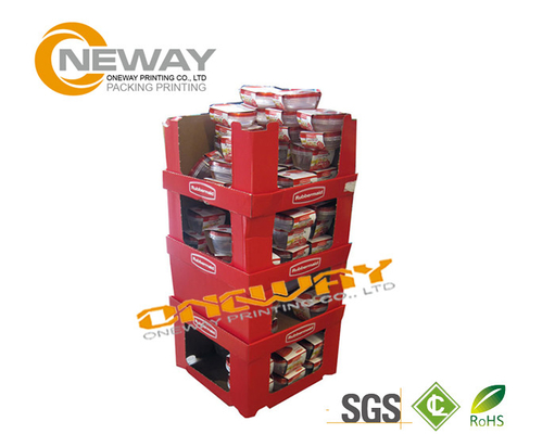 Cardboard Display Stands Racks for Food , Corrugated Floor Displays