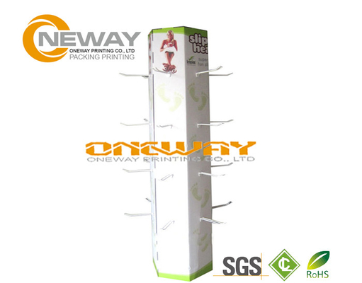 Free Standing POS Cardboard Advertising Displays With Pegs For Small Items