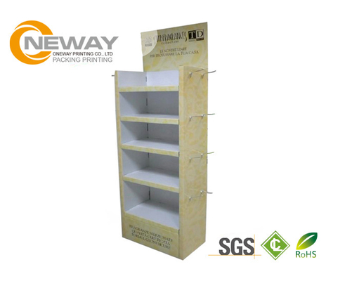 Floor Standing Pos Cardboard Display Stand With 5Shelves Screen printing