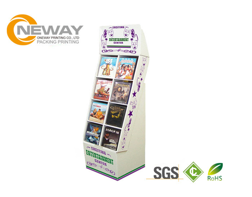 Floor Standing Pos Cardboard Display Stand With 5Shelves Screen printing