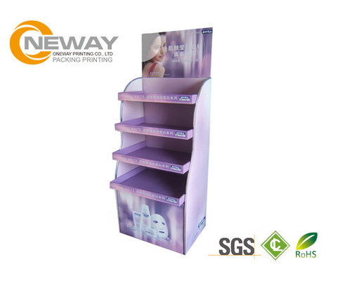 Floor Standing Pos Cardboard Display Stand With 5Shelves Screen printing