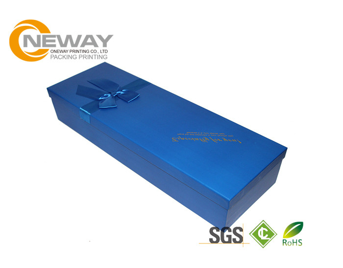 Popular Blue Color Logo Paper Flower Gift Box For Birthday Party And Celebration